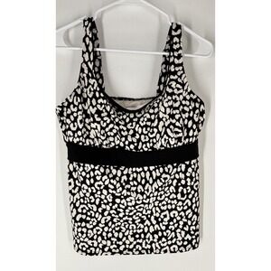 Lands End Womens Tankini Top Sz 14‎ Built In Bra Underwire Empire Neutral Comfy